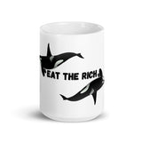 Orcas Eat The Rich White glossy mug