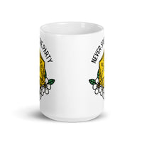 Never Split The Party DND White glossy mug