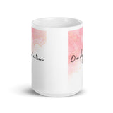 One Day At A Time White glossy mug