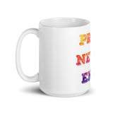 Pride Never Ends White glossy mug