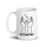 Hell Is Other People White glossy mug