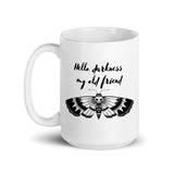 Hello Darkness My Old Friend White glossy mug