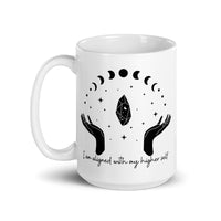 I Am Aligned With My Higher Self White glossy mug