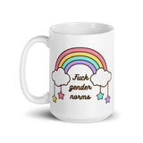 Fuck Gender Norms White glossy mug