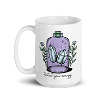 Protect Your Energy White glossy mug