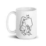 Sniffing Books White glossy mug