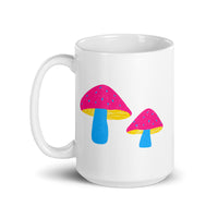 Pansexual Pride Mushrooms White glossy mug