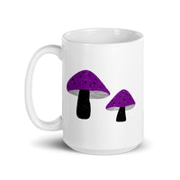 Asexual Pride Mushrooms White glossy mug