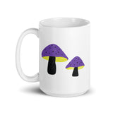 Nonbinary Pride Mushrooms White glossy mug