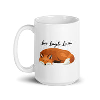 Live, Laugh, Lucien White glossy mug