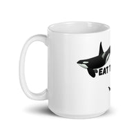 Orcas Eat The Rich White glossy mug