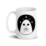 Sad Ghost Loves Halloween White glossy mug