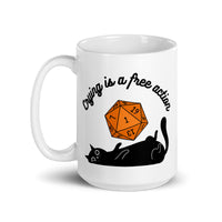 Crying Is A Free Action DND White glossy mug