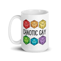 Chaotic Gay DND White glossy mug