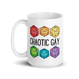 Chaotic Gay DND White glossy mug