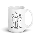 Hell Is Other People White glossy mug