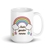 Fuck Gender Norms White glossy mug