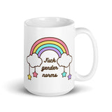 Fuck Gender Norms White glossy mug