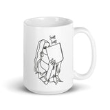 Sniffing Books White glossy mug