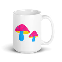 Pansexual Pride Mushrooms White glossy mug