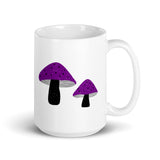 Asexual Pride Mushrooms White glossy mug