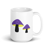 Nonbinary Pride Mushrooms White glossy mug