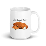 Live, Laugh, Lucien White glossy mug