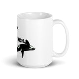 Orcas Eat The Rich White glossy mug