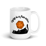 Crying Is A Free Action DND White glossy mug