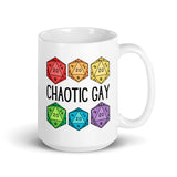 Chaotic Gay DND White glossy mug