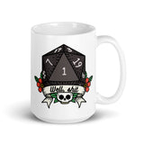 Well, Shit DND White glossy mug