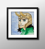 Mini Watercolor God of Mischief Painting