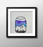 Mini Watercolor Mason Jar Landscape Painting