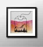 Mini Watercolor Tea Landscape Painting