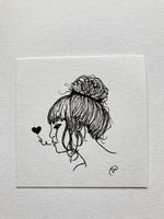 Mini Original Ink Art Kisses