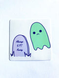 Always Six Feet Away Sad Ghost Comic Sticker