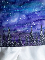 Original Watercolor Winter Full Moon