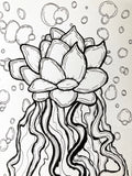 Succulent Jellyfish Original Ink Drawing