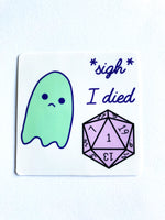 Sad Ghost Comic *sigh* I Died Sticker