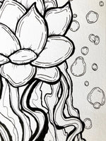 Succulent Jellyfish Original Ink Drawing