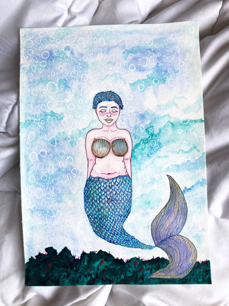 Original Watercolor Mermaid