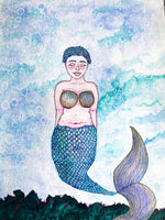 Original Watercolor Mermaid