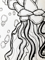 Succulent Jellyfish Original Ink Drawing