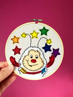 Rainbow Sprite Embroidery Hoop