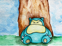 Original Watercolor Snoring Mon