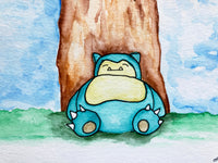 Original Watercolor Snoring Mon