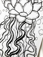 Succulent Jellyfish Original Ink Drawing