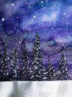 Original Watercolor Winter Full Moon