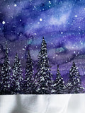 Original Watercolor Winter Full Moon