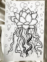 Succulent Jellyfish Original Ink Drawing